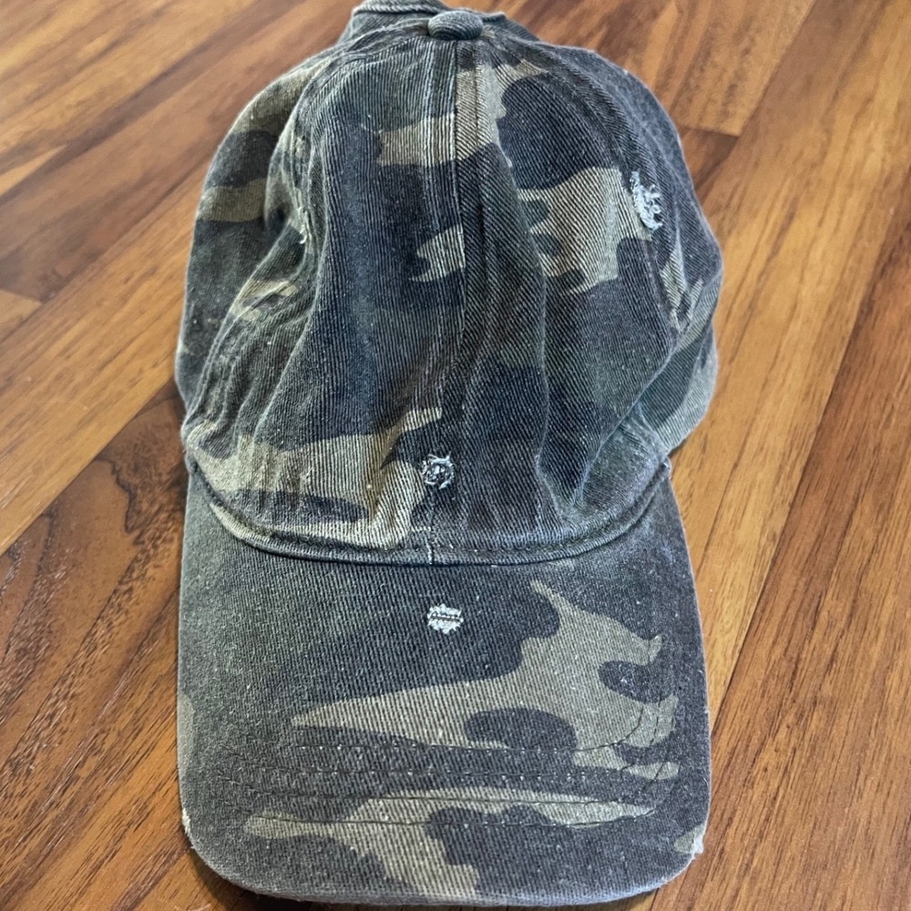Ponyflo Camo Ponytail Baseball Hat Distressed Camouflage High Bun Cap FWCAPT609D